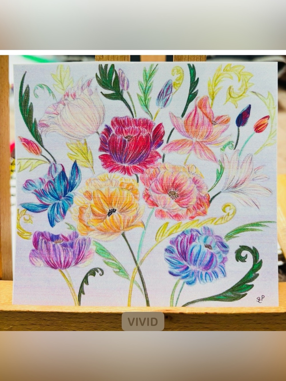 Color pencil art poppies printout
